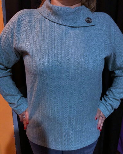 Sweater de lanilla con escote tipo solapa