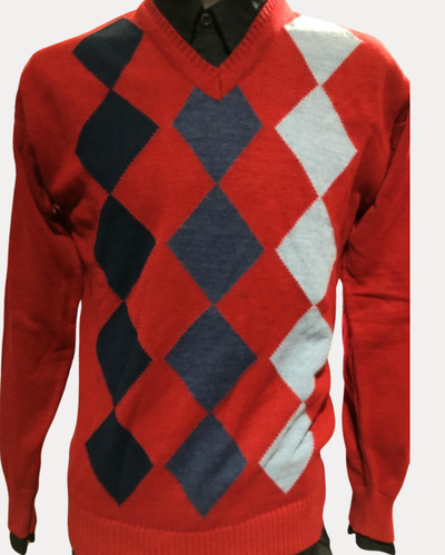 Sweater de rombos con escote en V