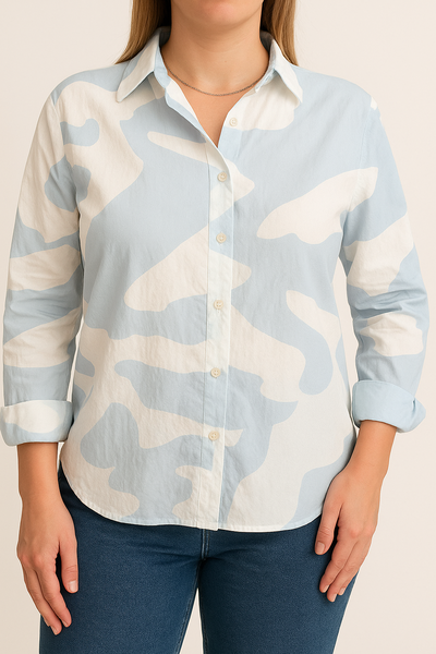 Camisa oversize de seda arrugada