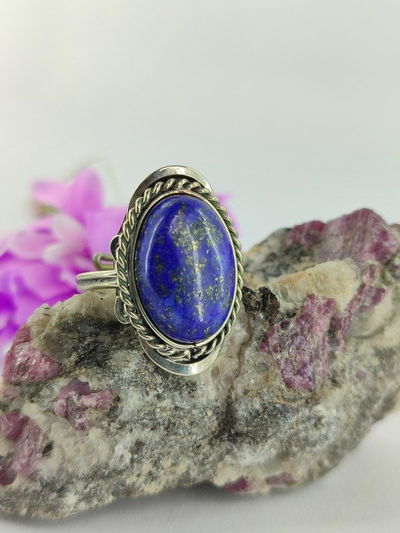 Anillo de Piedra Lapislázuli de Alpaca