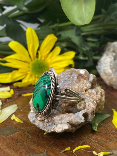 Anillo Malaquita Reconstituida