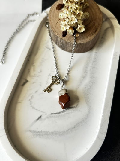 Collar Jaspe rojo