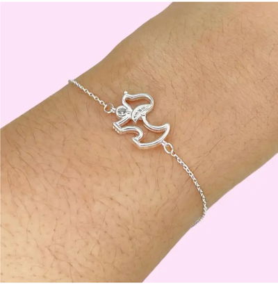 PULSERA ROLITO PERRITO CUBIC BLANCO DE PLATA 925