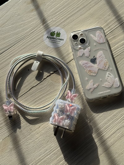 Set Case Mariposa + Protector de cargador 