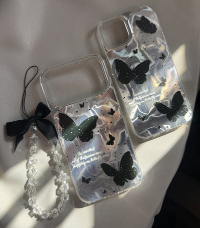 Case Black Butterfly (Con strap) 