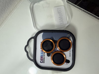 Protectores de cámara naranja metalizado