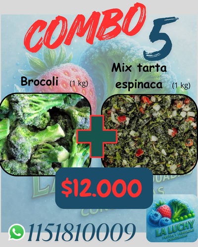 Combo 5 Brocoli + mix tarta 1 kg de cada uno