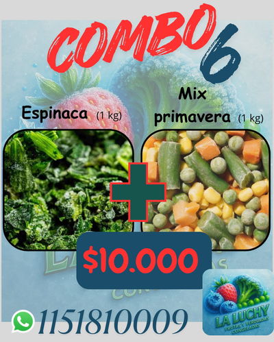 COMBO 6 1KG DE ESPINACA+ 1 KG DE MIX PRIMAVERA