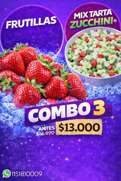 COMBO 3 ( miz tarta zuchinni + frutilla)