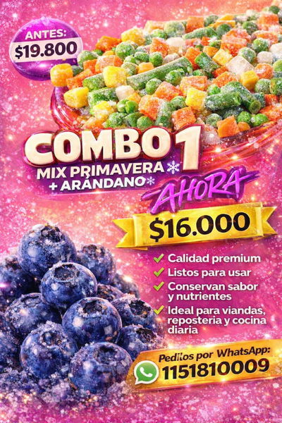 COMBO 1 (1 kg de mix primavera +1 kg de arandanos)