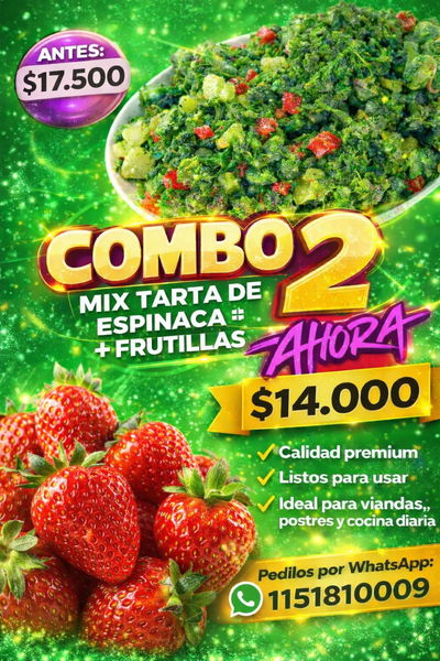 COMBO 2 ( MIX TARTA ESPINACA + FRUTILLA)