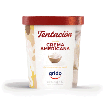 Helado GRIDO tentacion Crema americana 1Litro