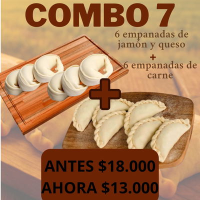 Combo 7 ( 6 emp. JyQ y 6 emp Carne)