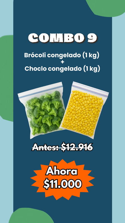 COMBO 9 1KG DE BROCOLI + 1KG DE COCHLO