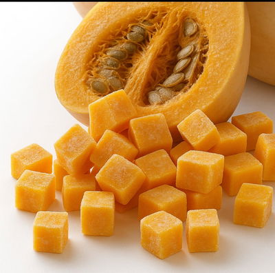 Zapallo Cubeteado Congelado IQF Bolsa de 1 kg.