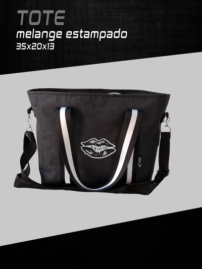 Tote melange estampado