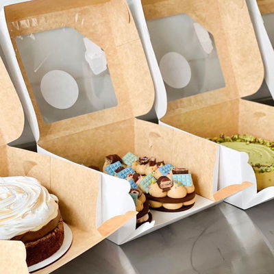 Caja Para Torta/Desayuno Apilable (Con Visor) - 30x30x12