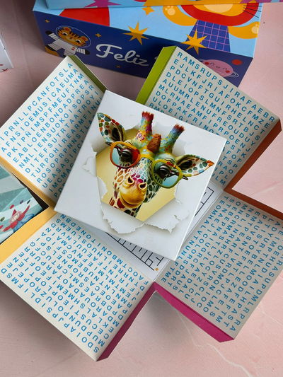 BOX SORPRESA JIRAFA  12X12X10