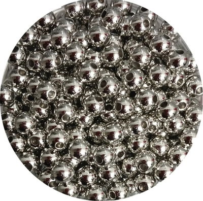 Perla plateada plástico 4mm x 25 gr