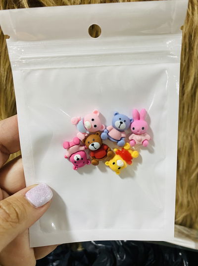 Aplique mini kawaii resinado x 6 un