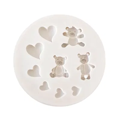 Molde Silicona Oso Y corazones