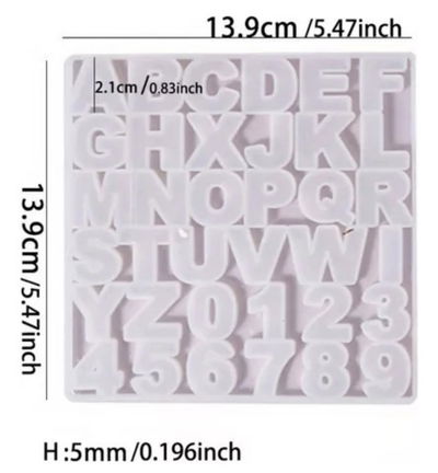 Molde silicona abecedario y números mediano