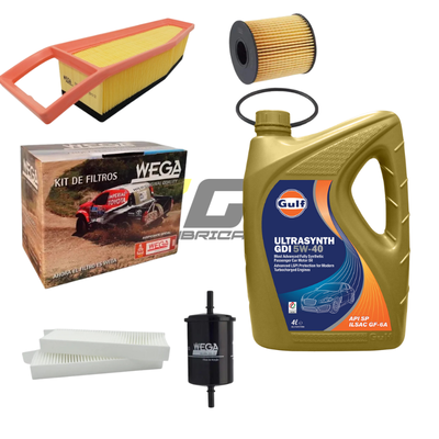 Kit Service Filtros Peugeot 208 1.6 Nafta + Aceite Gulf 5W40 2021 - 2025