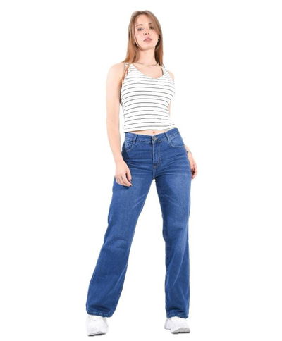 Wide Leg rigido azul 