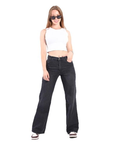 Wide Leg rigido gris 