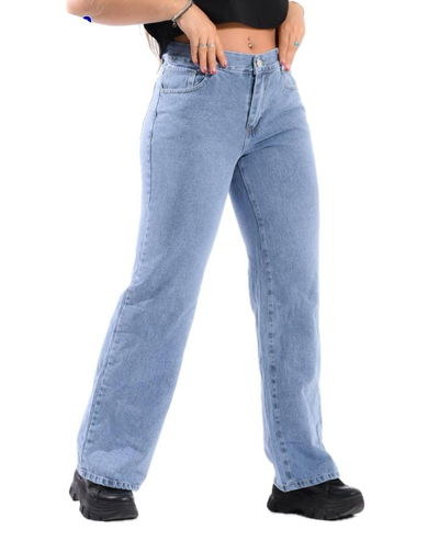 Wide Leg rígido celeste nevado