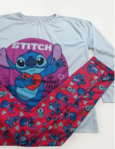 Pijama Stich Corazón Talle Especial 5 6 y 7