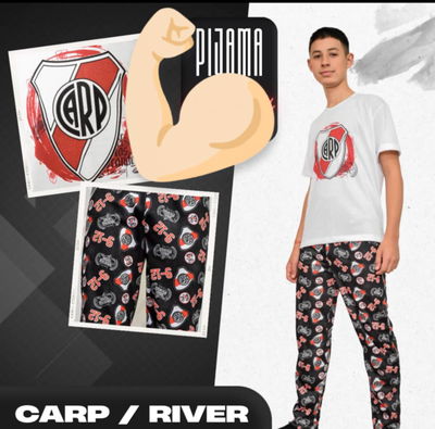 Pijama Hombre RIVER NEGRO 2 M/C