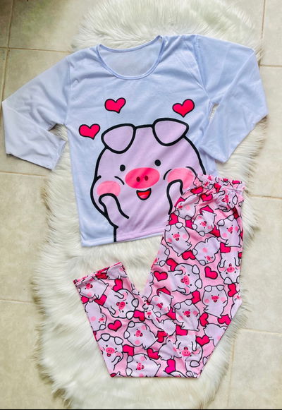 Pijamas Cerdito Talle 2 3 y 4