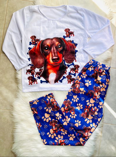 Pijamas Perrito Salchicha Talle 2 3 y 4