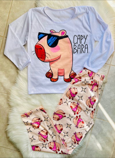 Pijamas Capibara Talle 2 3 y 4