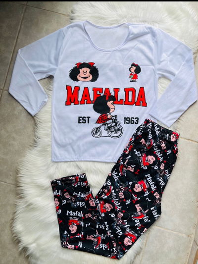 Pijamas Mafalda Talle 2 3 y 4