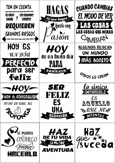 Plantilla de Frases en DTF 100x58cm 