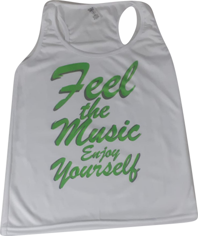 🎶 Musculosa Blanca “Feel the Music, Enjoy Yourself” – Edición Vibraciones