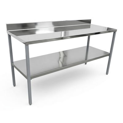 Mesa acero con estante y zocalo 