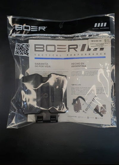 PORTA CARGADOR BOER DOBLE POLIMERO NEGRO