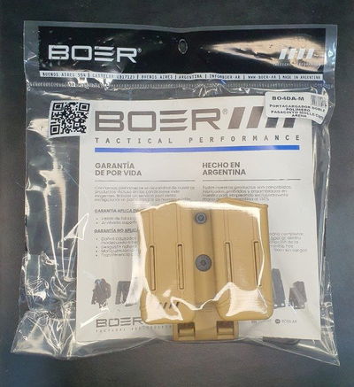 PORTA CARGADOR BOER DOBLE POLIMERO COYOTE