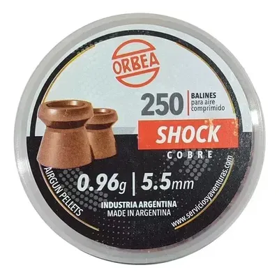 Balines Orbea Shock Cobre 5,5 Mm  250 Unidades 14,82gs