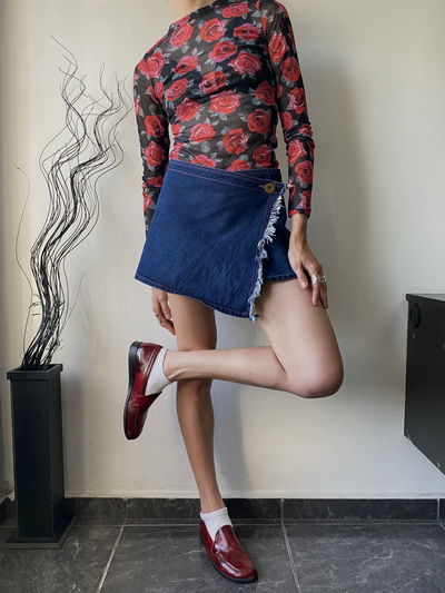 Mini asimétrica denim