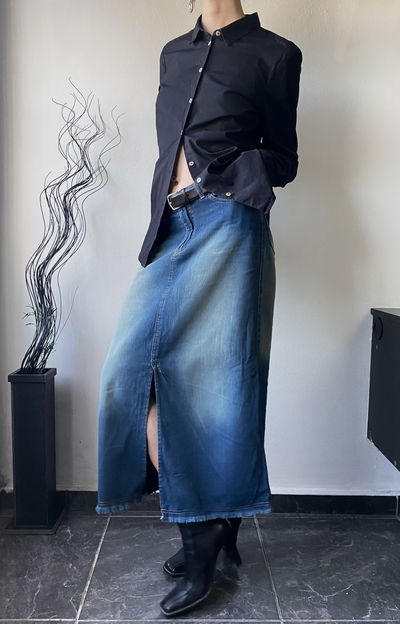 Long skirt denim oxid