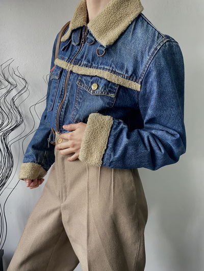 Campera crop denim 