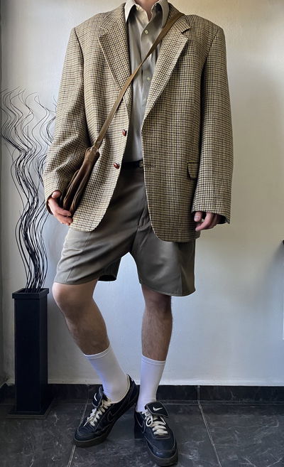 Blazer cuadrille claro