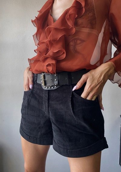 Short corderoy black