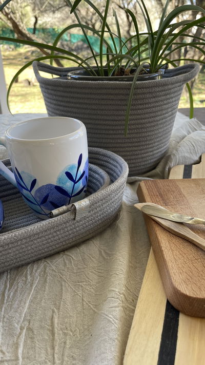 CESTA CORDON GRIS CON ASAS