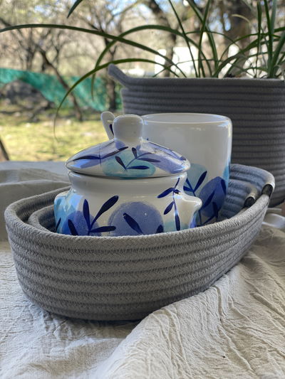 CESTA OVALADA GRIS MEDIANA