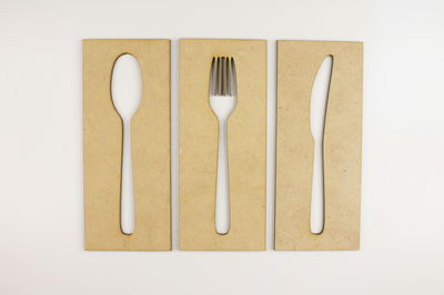Set de Mini Cuadros de Cubiertos (cuchara, tenedor y cuchillo)